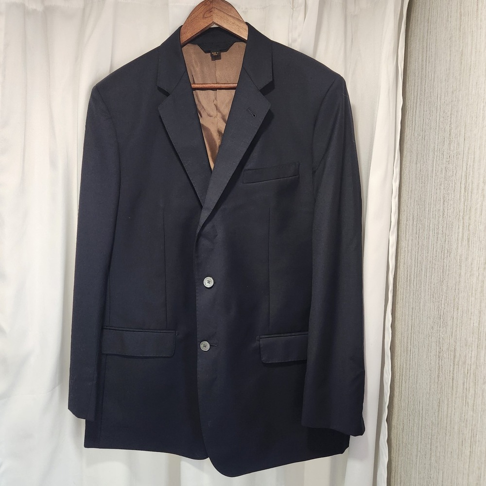Baroni Couture Men's 2-Button Super 150's Wool Suit Jacket‎ Blazer Navy Size 42L
